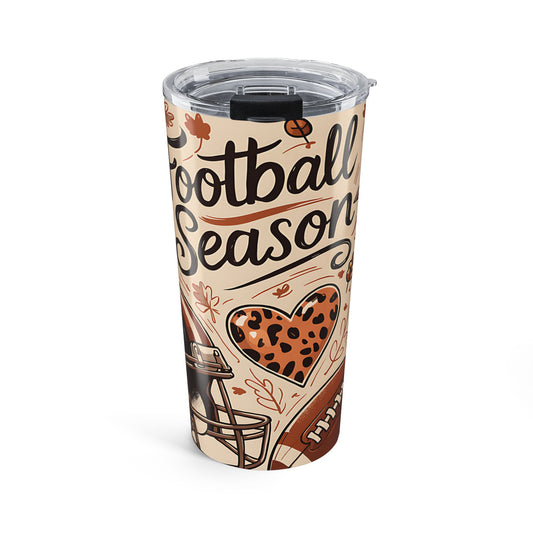 Football Season Tumbler 20oz | Fall Drinkware | Game Day Cup | Sports Fan Gift | Autumn Coffee Mug | Football Lover's Tumbler