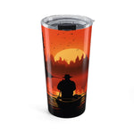 Fishing Sunset Tumbler - 20oz Travel Mug, Outdoor Adventure Gift, Fisherman Coffee Cup, Camping Drinkware, Nature Lover Mug