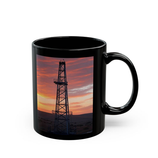 Sunset Scenic Black Mug