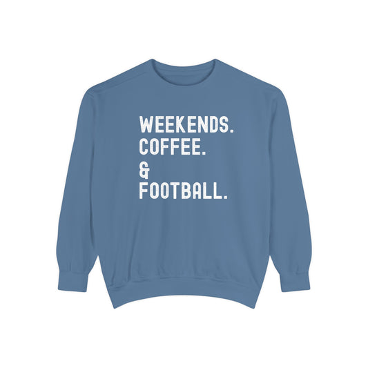 Cozy Weekend Sweatshirt - Perfect for Coffee Lovers, Football Fans, Fall Fashion, Gift for Her, Casual Wear