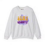 Stay Groovy Retro Crewneck Sweatshirt, Unisex Sweater, Casual Clothing, Gift for Friends, Psychedelic Apparel, Comfortable Layering