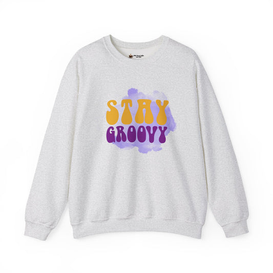 Stay Groovy Retro Crewneck Sweatshirt, Unisex Sweater, Casual Clothing, Gift for Friends, Psychedelic Apparel, Comfortable Layering