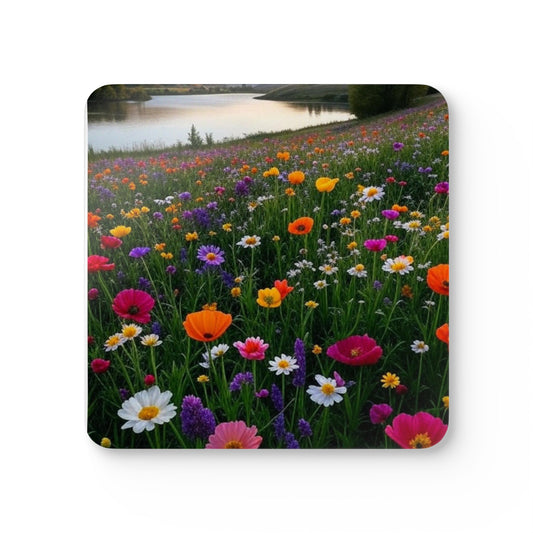 Floral Cork Coaster Set, Botanical Drink Coasters, Sustainable Home Decor, Nature Lover Gift, Rustic Kitchen Accessories
