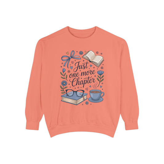 Cozy Literature Sweatshirt - Just One More Chapter, Gift for Book Lovers, Bookish Apparel, Reading Gift, Book Club Sweater