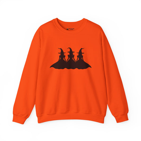 Halloween Witch Silhouette Sweatshirt, Cozy Unisex Crewneck for Fall, Halloween Gift, Spooky Season Apparel, Casual Outfit