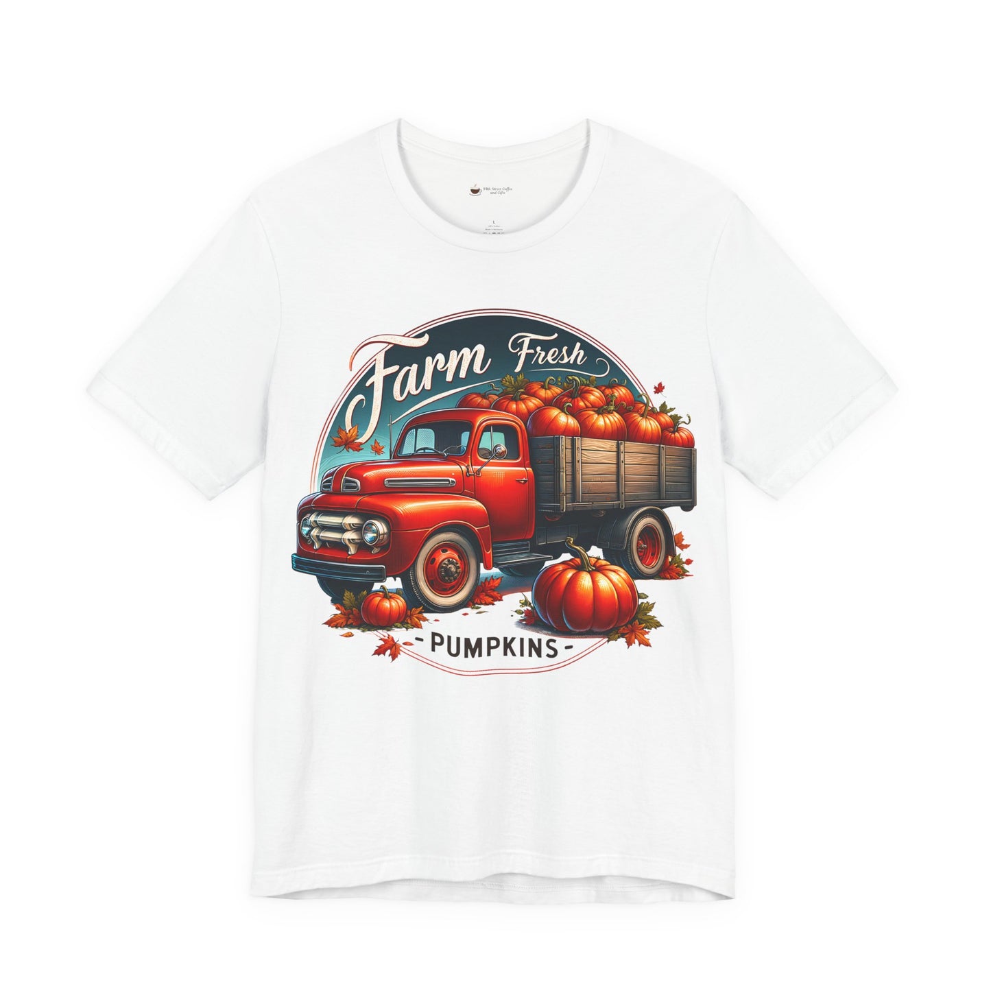Farm Fresh Pumpkins Unisex Tee, Motivational Shirt, Gift for Coffee Lovers, Relaxed Fit Tee, Happy Mood Apparel