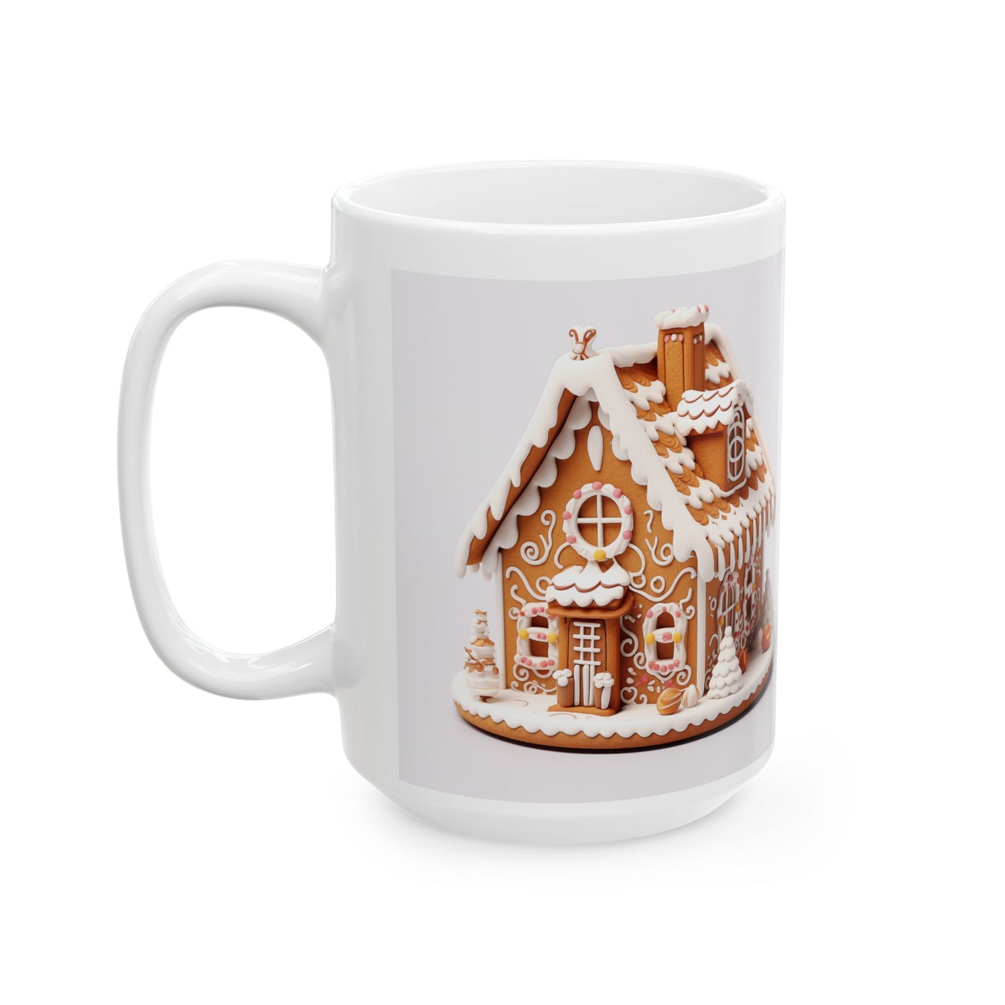 Gingerbread House Ceramic Mug - Holiday Gift, Christmas Decor, Coffee Lover's Gift, Winter Warmth, Cute Kitchenware