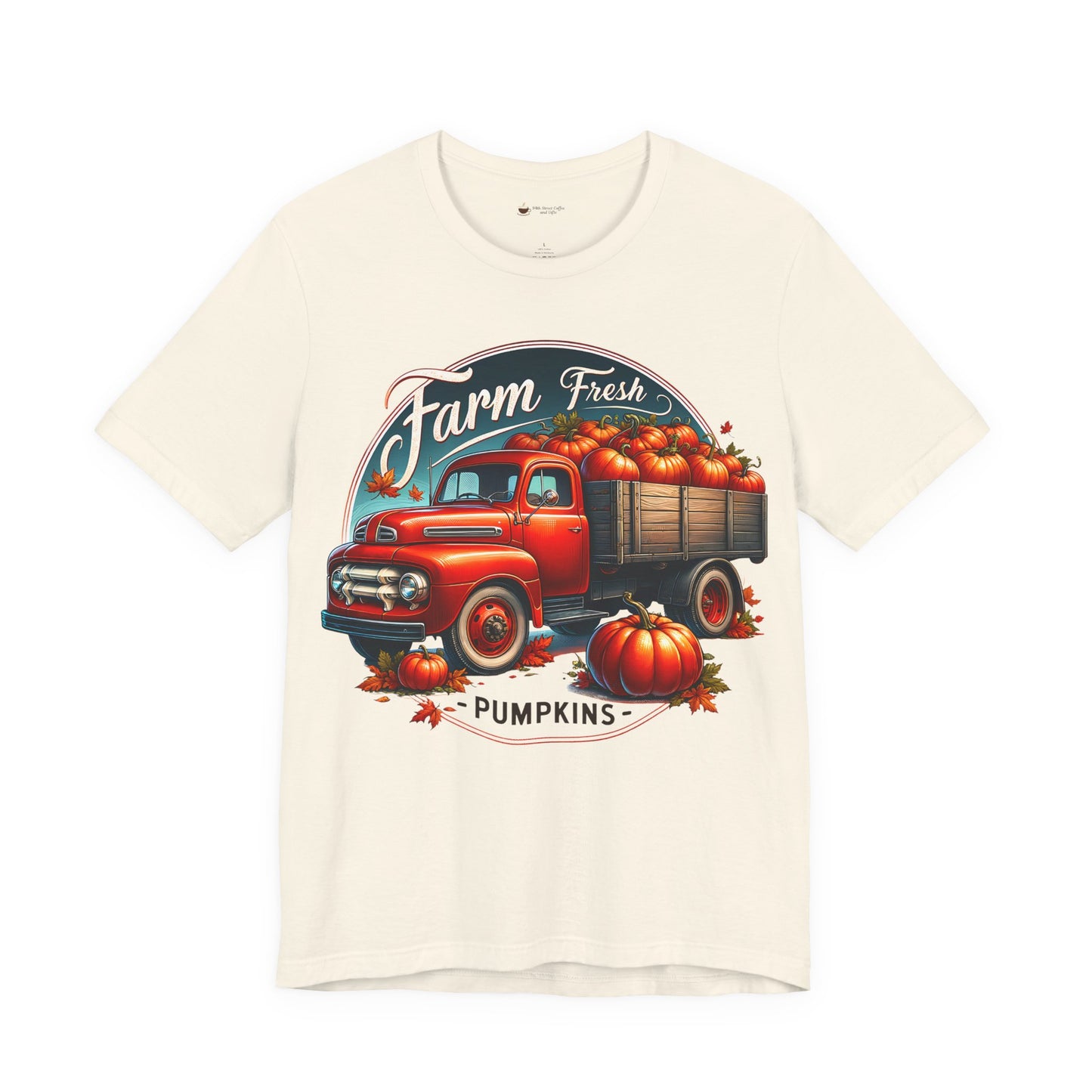 Farm Fresh Pumpkins Unisex Tee, Motivational Shirt, Gift for Coffee Lovers, Relaxed Fit Tee, Happy Mood Apparel