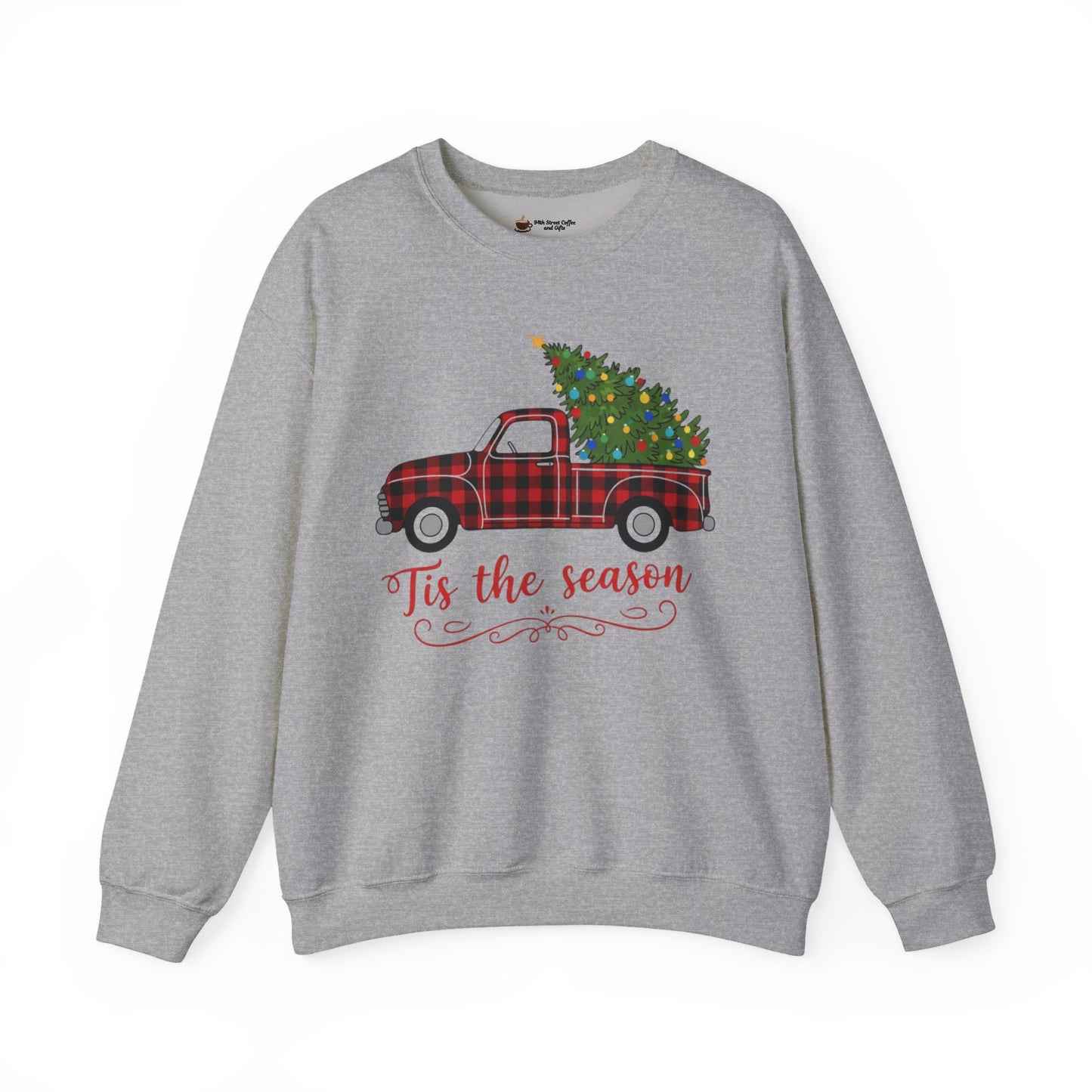 Tis the Season Crewneck Sweatshirt, Holiday Apparel, Cozy Gift, Hand-Drawn Design, Unisex Christmas Sweater, Winter Wardrobe Essential