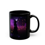 Halloween Witch Mug, Spooky Coffee Cup, Witching Hour Drinkware, Fall Festivities Gift, Black Ceramic Mug