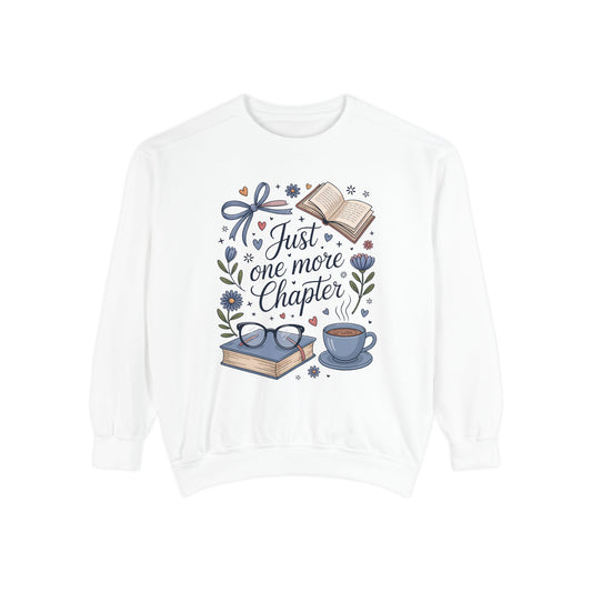 Cozy Literature Sweatshirt - Just One More Chapter, Gift for Book Lovers, Bookish Apparel, Reading Gift, Book Club Sweater