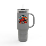 Rustic Farm-Themed Insulated Travel Mug, Fall Coffee Mug, Pumpkin Spice Lover Gift, Road Trip Mug, Autumn Vibes Drinkware