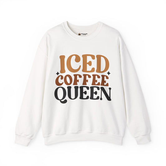 Iced Coffee Queen Sweatshirt - Cozy Unisex Crewneck, Gift for Coffee Lovers, Casual Loungewear, Perfect for Birthdays or Holidays