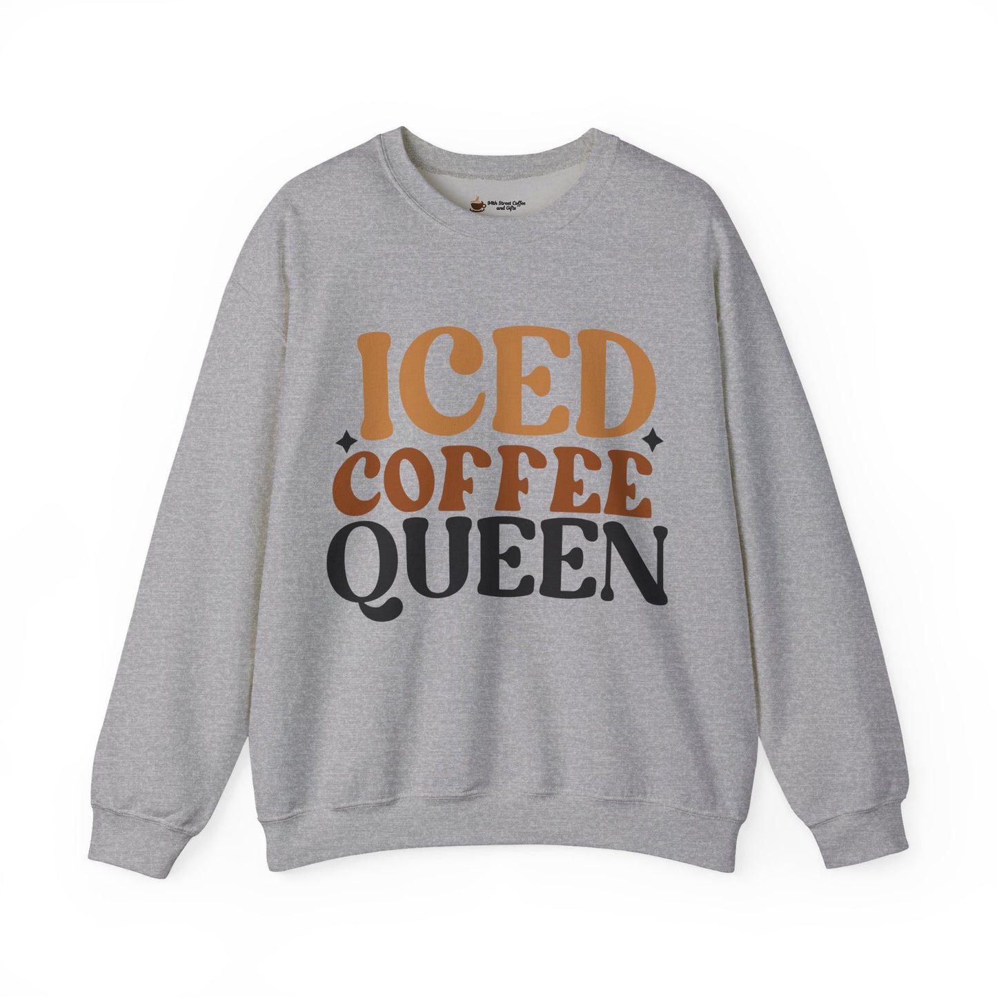 Iced Coffee Queen Sweatshirt - Cozy Unisex Crewneck, Gift for Coffee Lovers, Casual Loungewear, Perfect for Birthdays or Holidays