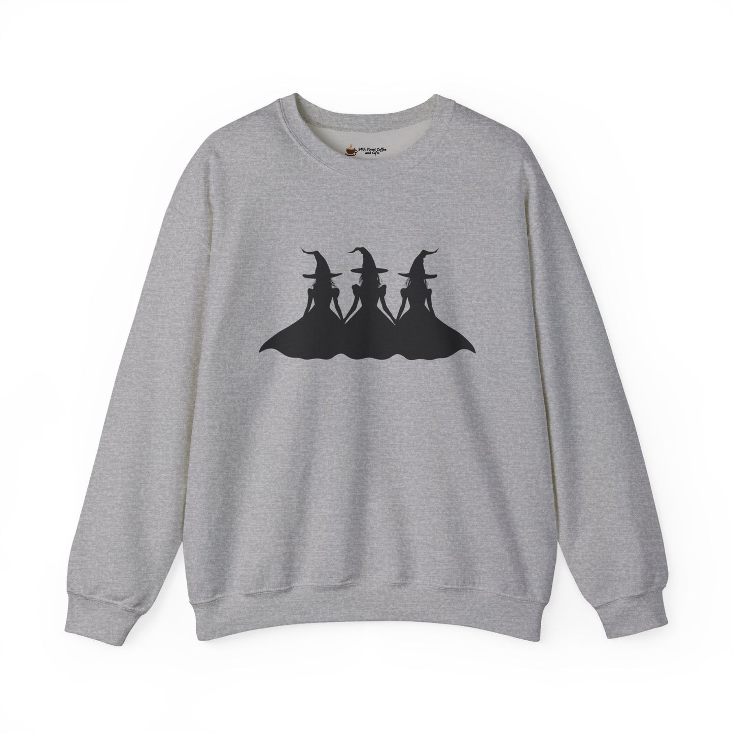 Halloween Witch Silhouette Sweatshirt, Cozy Unisex Crewneck for Fall, Halloween Gift, Spooky Season Apparel, Casual Outfit