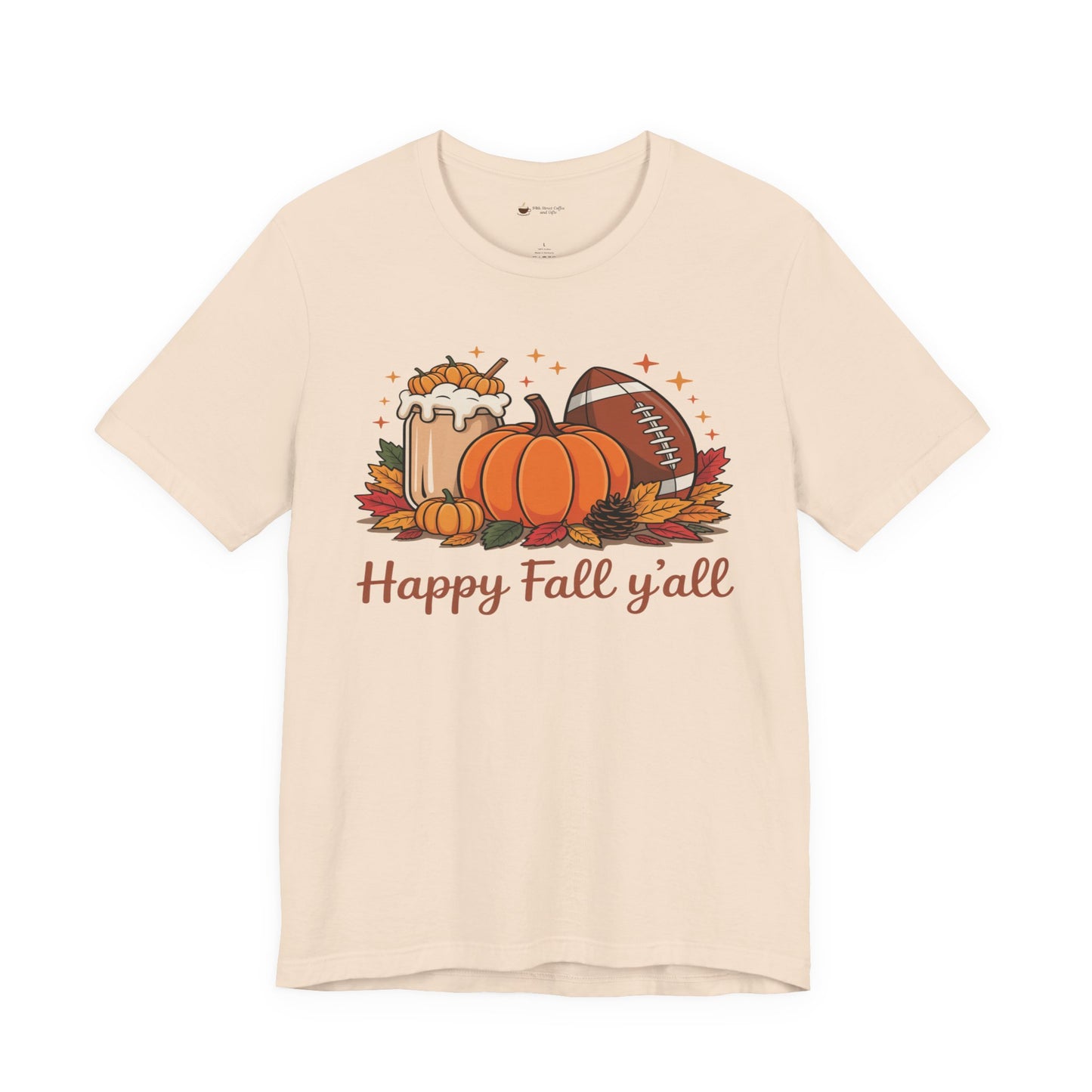 Fall-Themed Unisex Tee, "It's Fall Y'all" Short Sleeve Shirt, Autumn Apparel, Harvest Celebration, Cozy Gift Idea, Seasonal Fashion