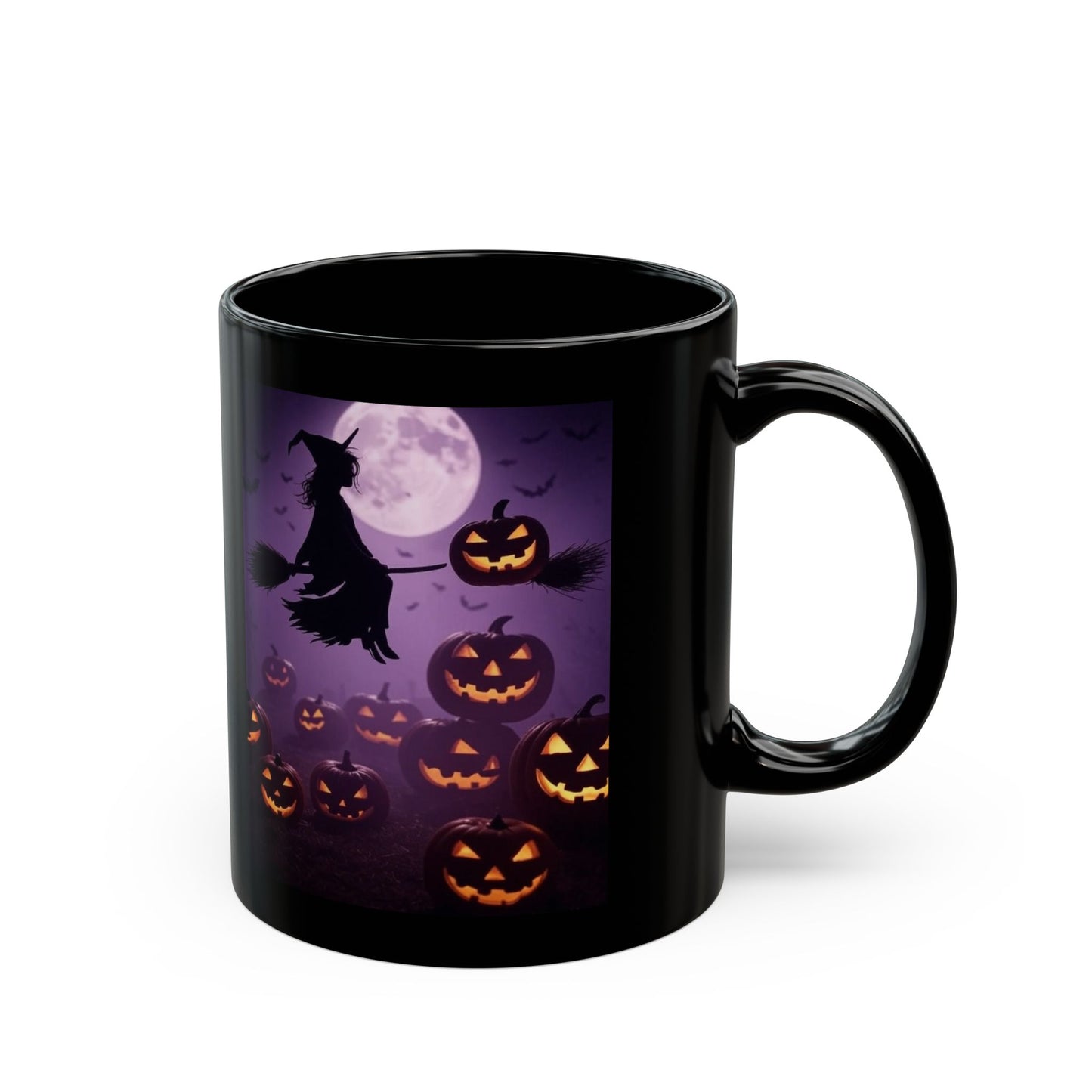 Halloween Witch Mug, Spooky Black Mug, Pumpkin Coffee Cup, Fall Decor, Unique Gift for Witch Lovers