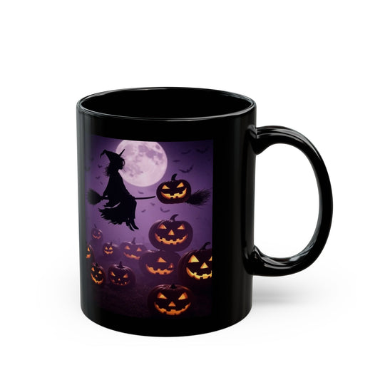 Halloween Witch Mug, Spooky Black Mug, Pumpkin Coffee Cup, Fall Decor, Unique Gift for Witch Lovers