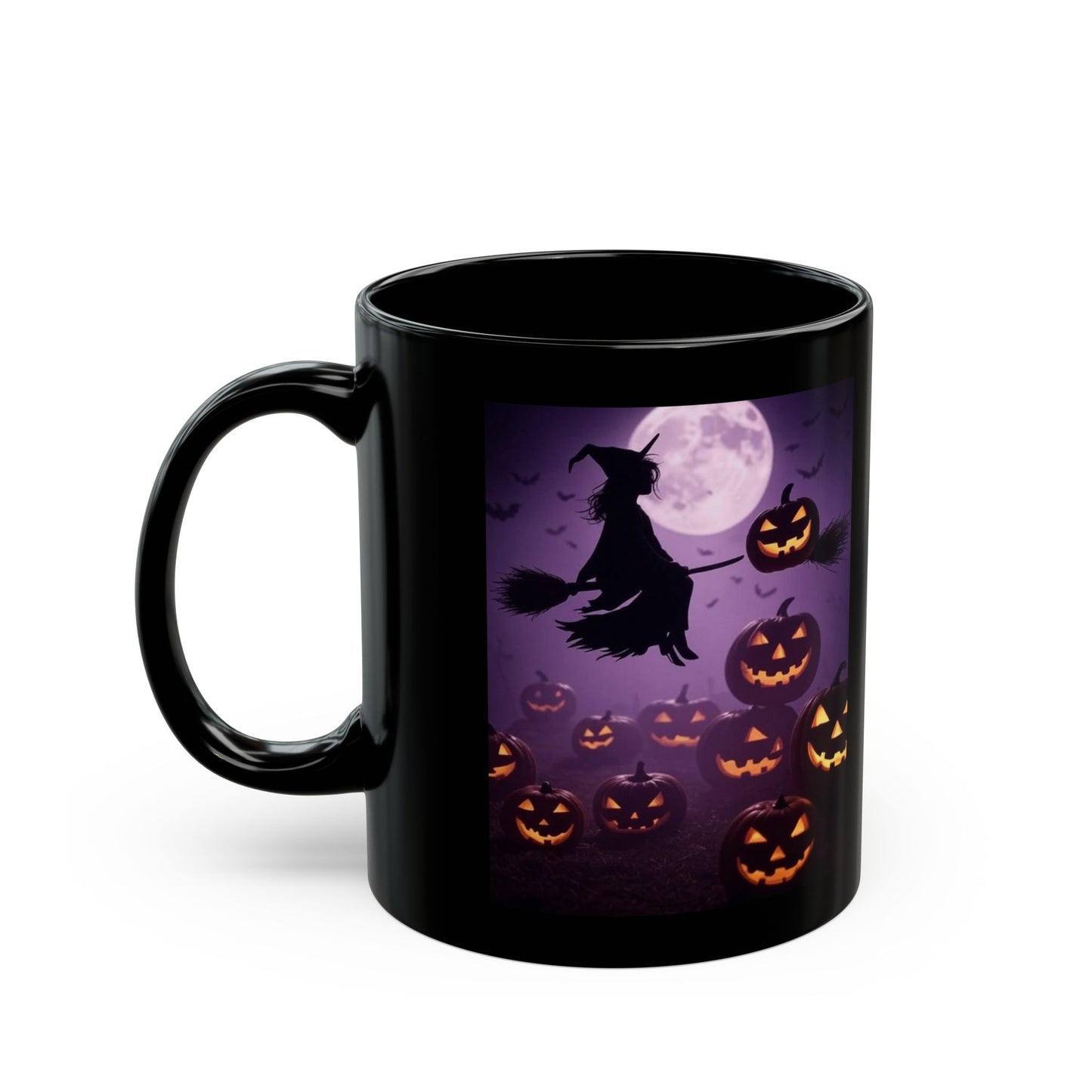 Halloween Witch Mug, Spooky Black Mug, Pumpkin Coffee Cup, Fall Decor, Unique Gift for Witch Lovers
