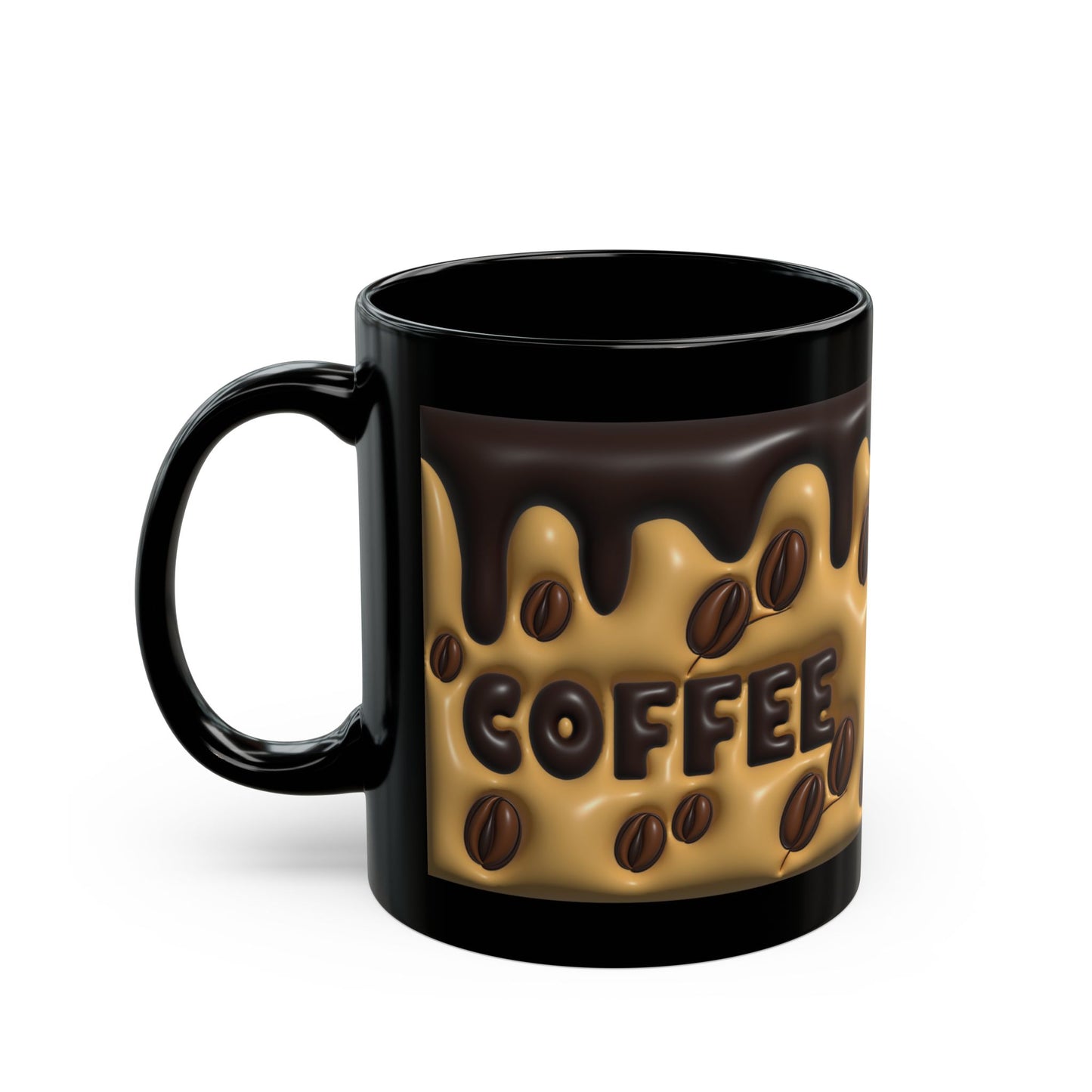 Coffee Lover's Black Mug, 11oz & 15oz Ceramic Cup for Hot Drinks, Ideal Gift for Coffee Enthusiasts & Birthdays, Cozy Coffee Shop Vibe