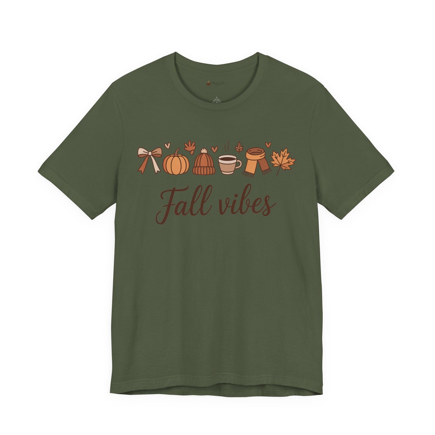 Fall Vibes T-Shirt, Graphic Tee, Gift for Couples, Valentine's Day Tee, Love Shirt, Unisex Jersey Tee, Heart Design Shirt