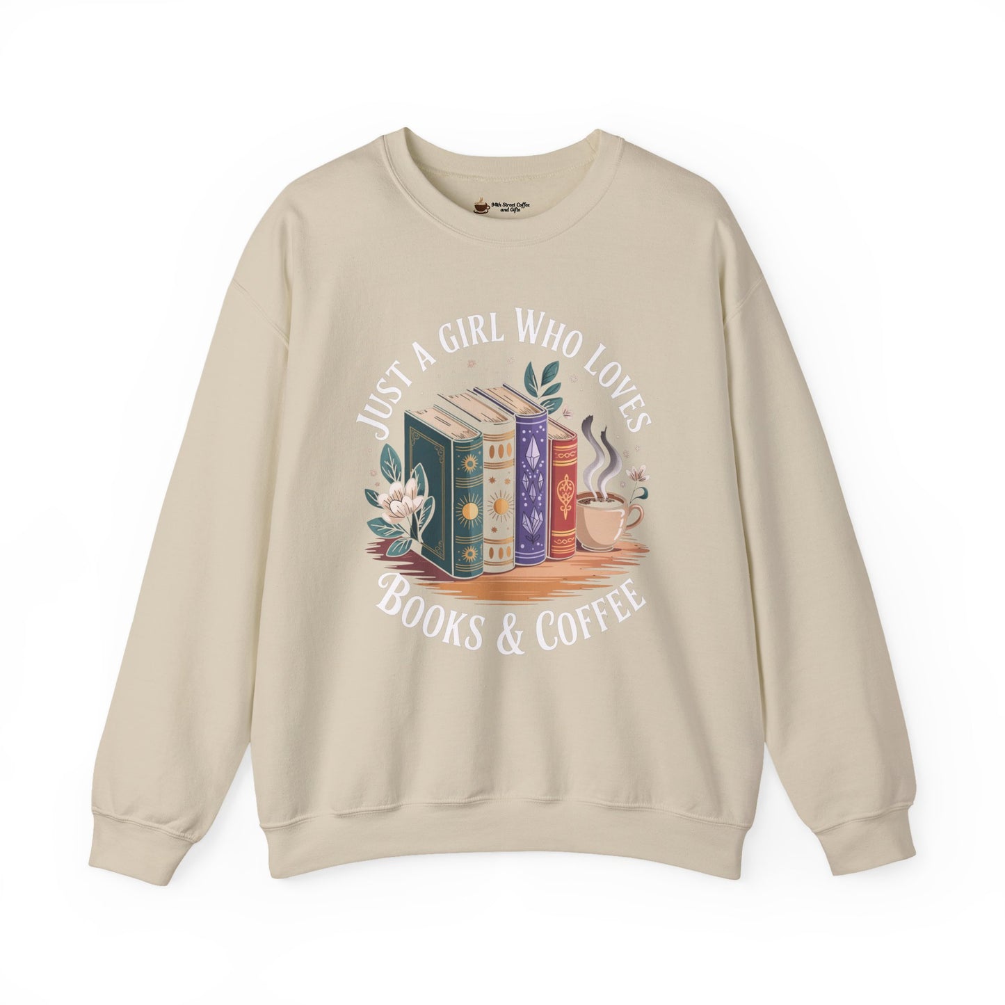 Books & Coffee Crewneck Sweatshirt | Unisex Sweatshirt, Make Coffee Not War, Casual Wear, Gift for Coffee Lovers, Cozy Outfit