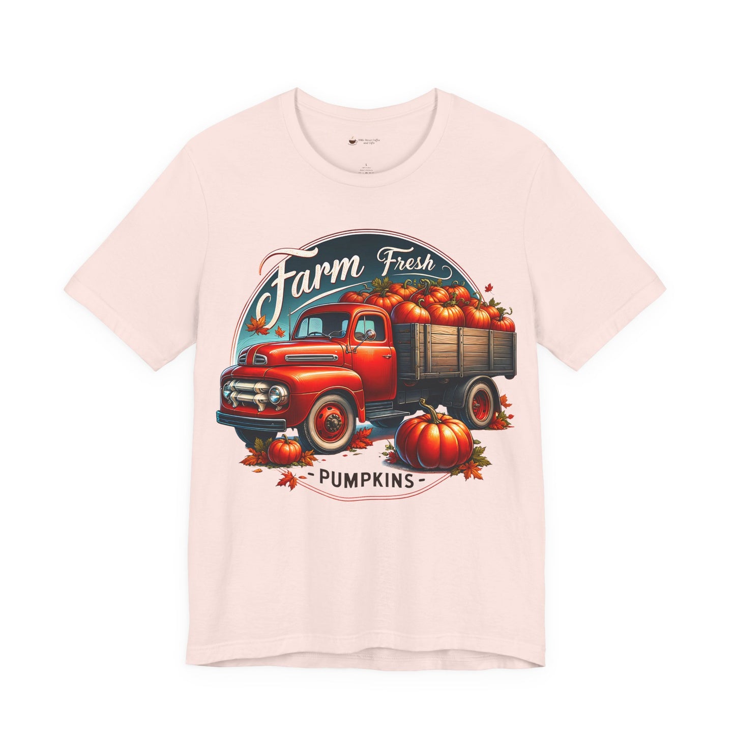Farm Fresh Pumpkins Unisex Tee, Motivational Shirt, Gift for Coffee Lovers, Relaxed Fit Tee, Happy Mood Apparel