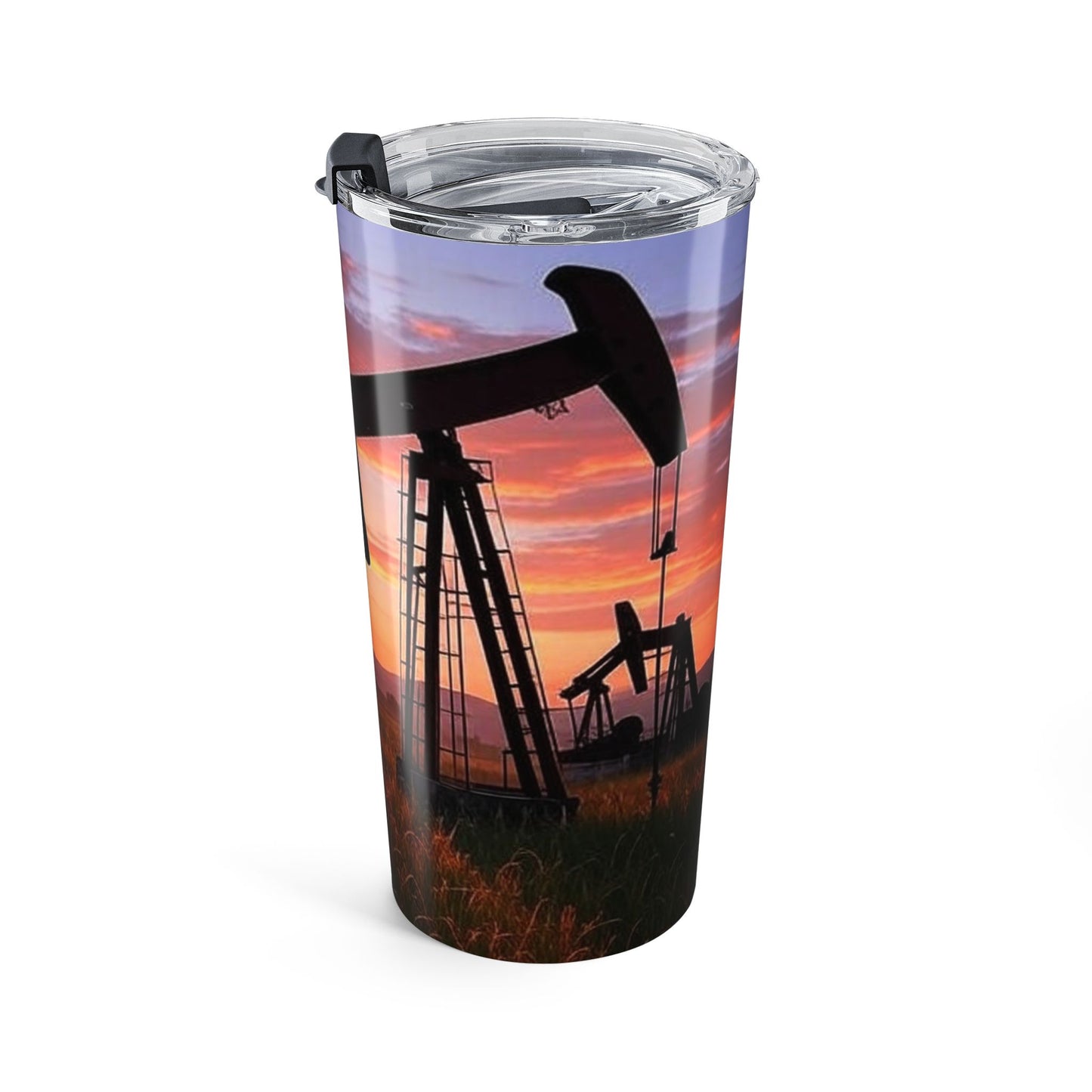 Sunset Oilfield Tumbler | 20oz Travel Mug | Rustic Coffee Cup | Perfect for Oilfield Workers | Nature Lover Gift | Outdoor Adventures