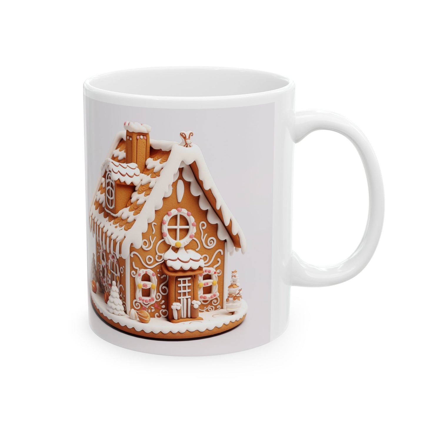Gingerbread House Ceramic Mug - Holiday Gift, Christmas Decor, Coffee Lover's Gift, Winter Warmth, Cute Kitchenware