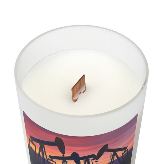 Sunset Oil Pump Candle, Aromatherapy Gift, Home Decor, Eco-Friendly Candle, Unique Gift for Oil Workers, Relaxation Candle