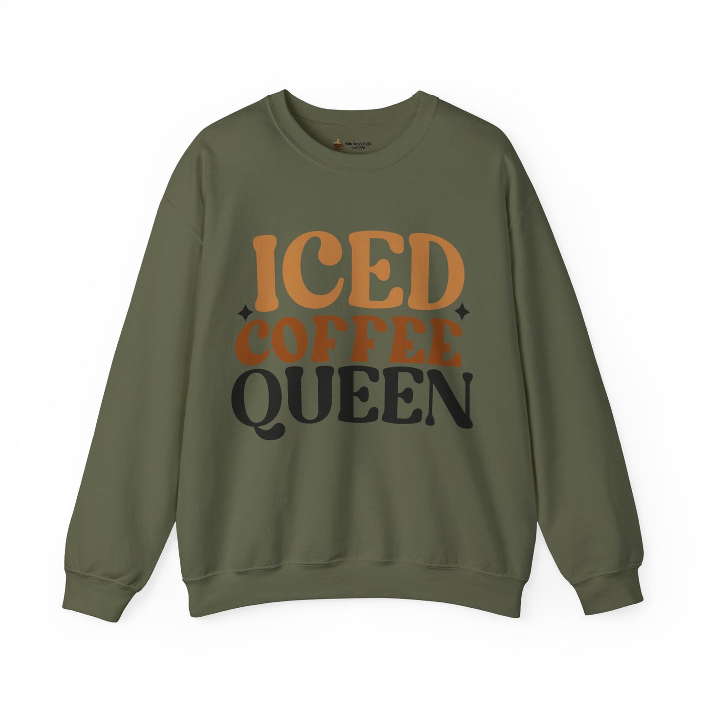 Iced Coffee Queen Sweatshirt - Cozy Unisex Crewneck, Gift for Coffee Lovers, Casual Loungewear, Perfect for Birthdays or Holidays