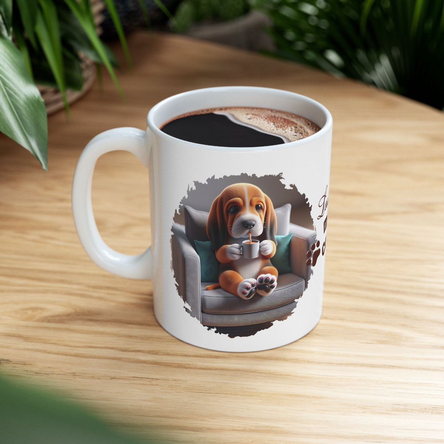 Less Talk More Coffee Dog Ceramic Mug | Perfect for Fall, Halloween, Thanksgiving, Cozy Drinks, Gift for Coffee Lovers