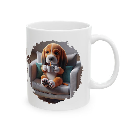 Less Talk More Coffee Dog Ceramic Mug | Perfect for Fall, Halloween, Thanksgiving, Cozy Drinks, Gift for Coffee Lovers