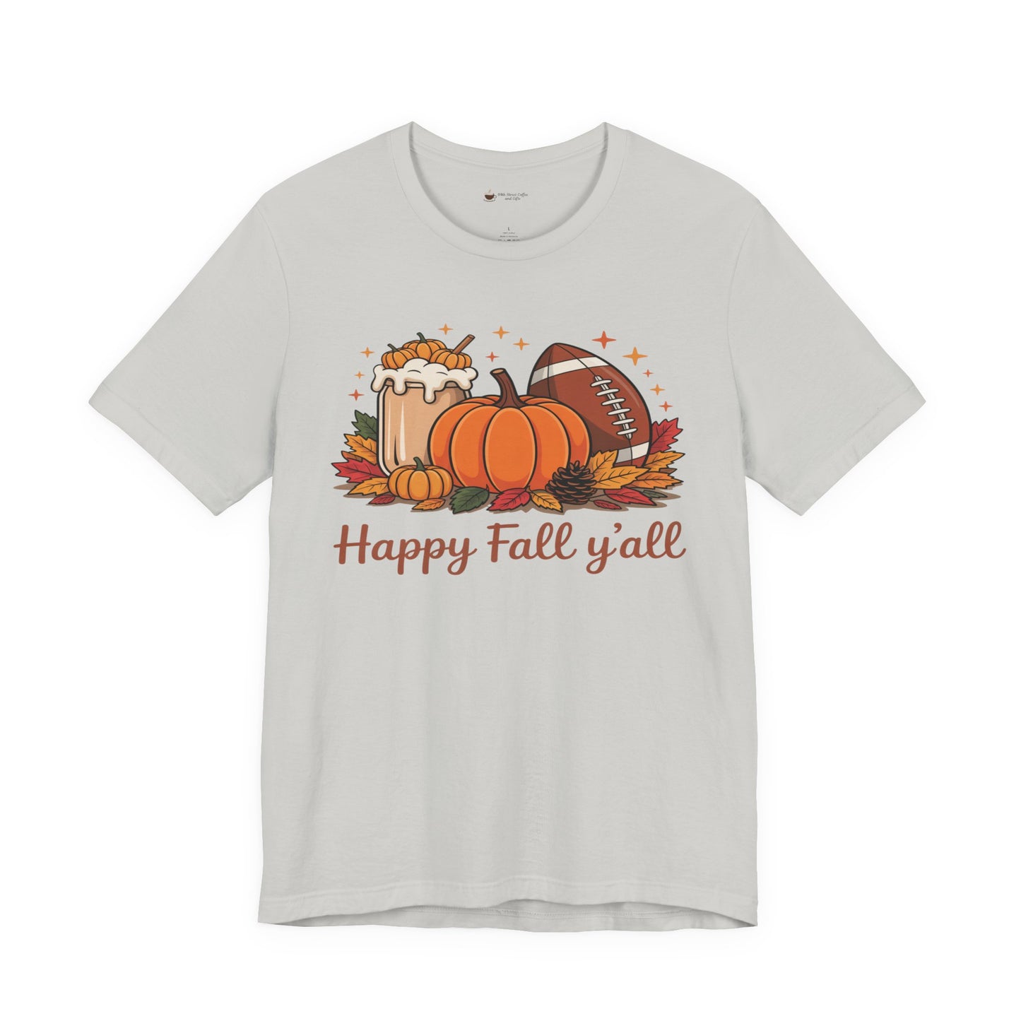 Fall-Themed Unisex Tee, "It's Fall Y'all" Short Sleeve Shirt, Autumn Apparel, Harvest Celebration, Cozy Gift Idea, Seasonal Fashion