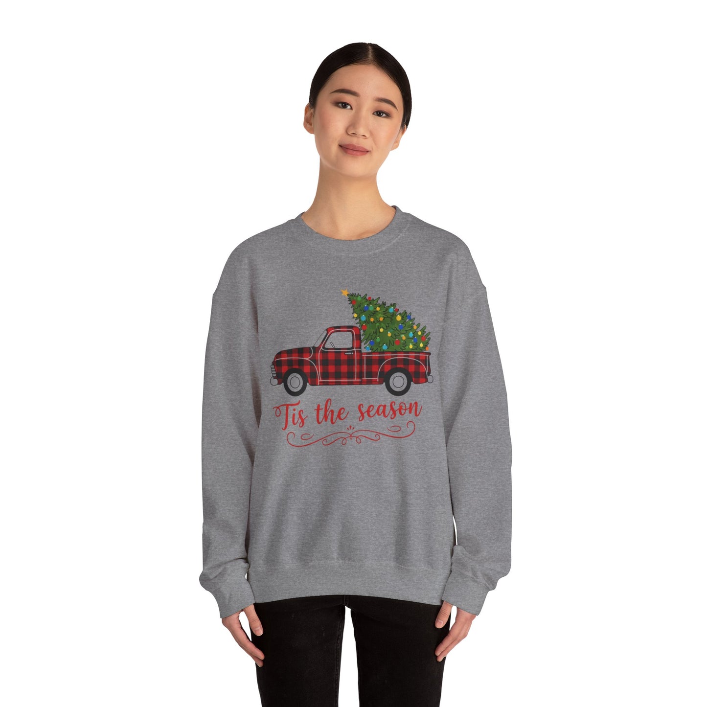 Tis the Season Crewneck Sweatshirt, Holiday Apparel, Cozy Gift, Hand-Drawn Design, Unisex Christmas Sweater, Winter Wardrobe Essential