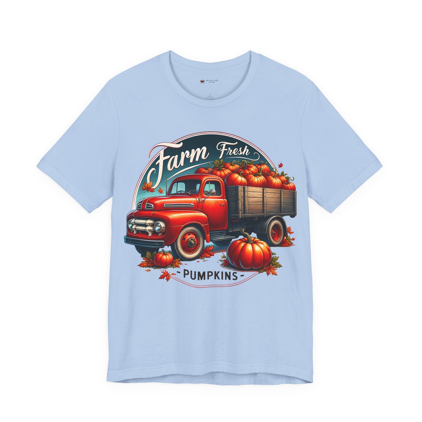 Farm Fresh Pumpkins Unisex Tee, Motivational Shirt, Gift for Coffee Lovers, Relaxed Fit Tee, Happy Mood Apparel