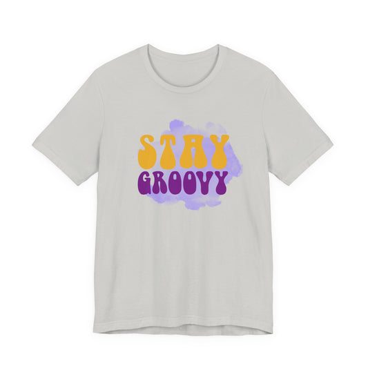Stay Groovy Unisex Tee, Retro Graphic T-Shirt, Vintage Style Shirt, Unique Gift for Music Lovers, Fun Casual Wear, Perfect for Festivals