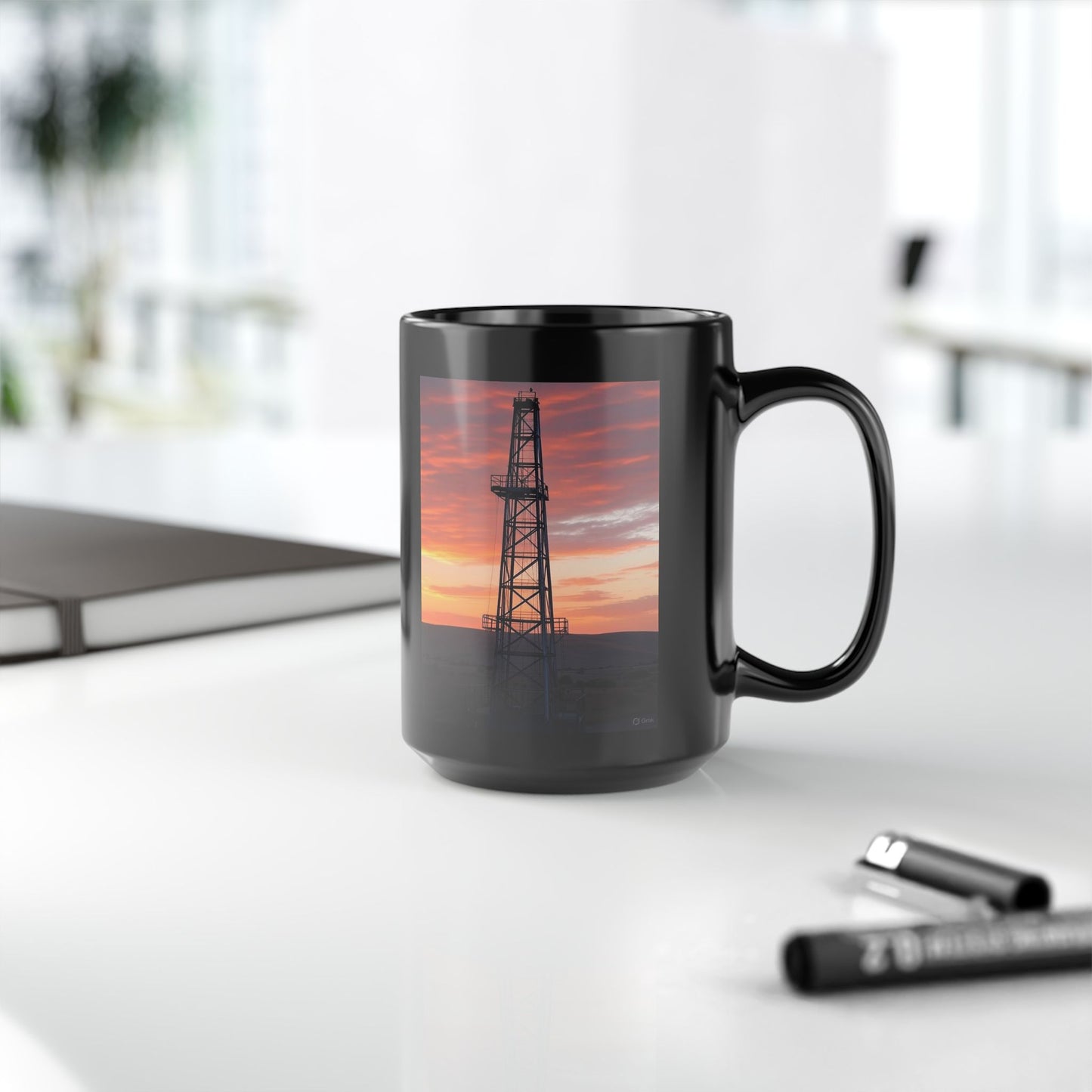 Sunset Scenic Black Mug