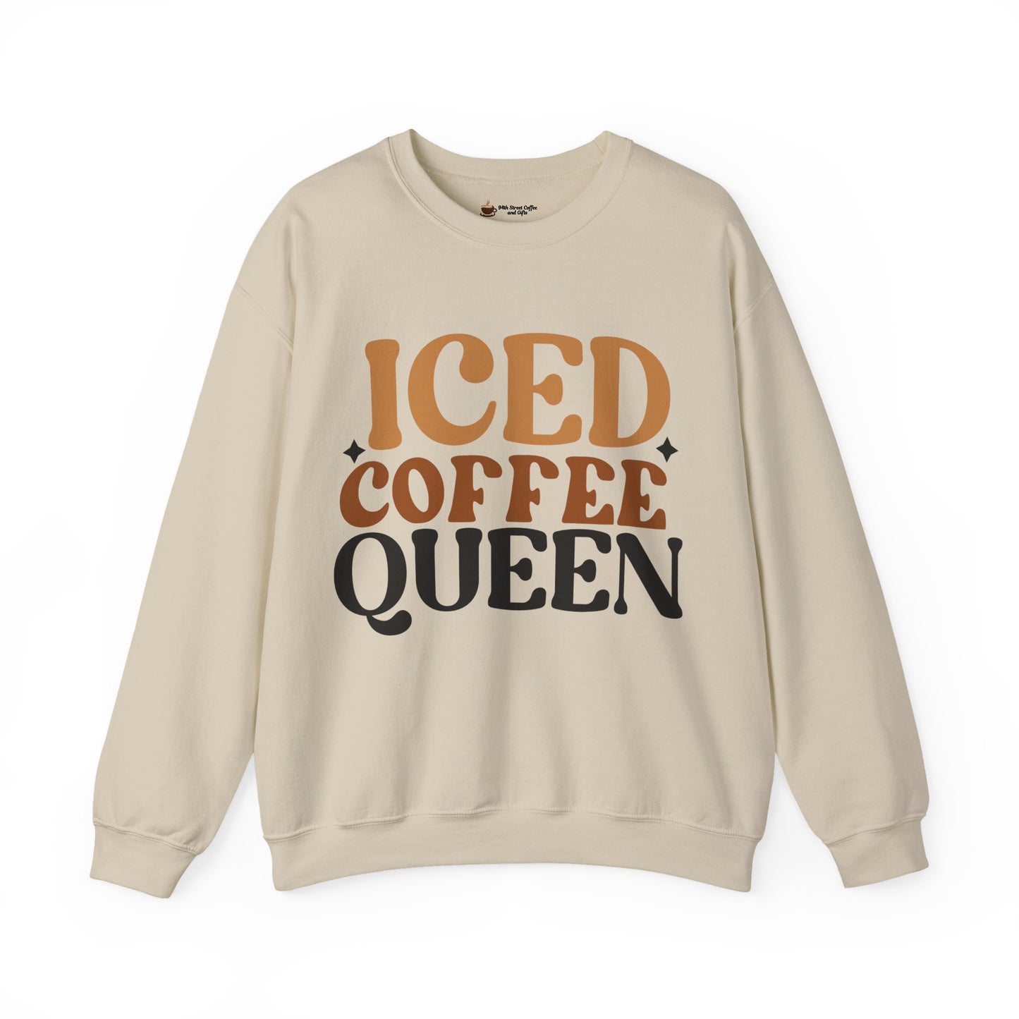 Iced Coffee Queen Sweatshirt - Cozy Unisex Crewneck, Gift for Coffee Lovers, Casual Loungewear, Perfect for Birthdays or Holidays
