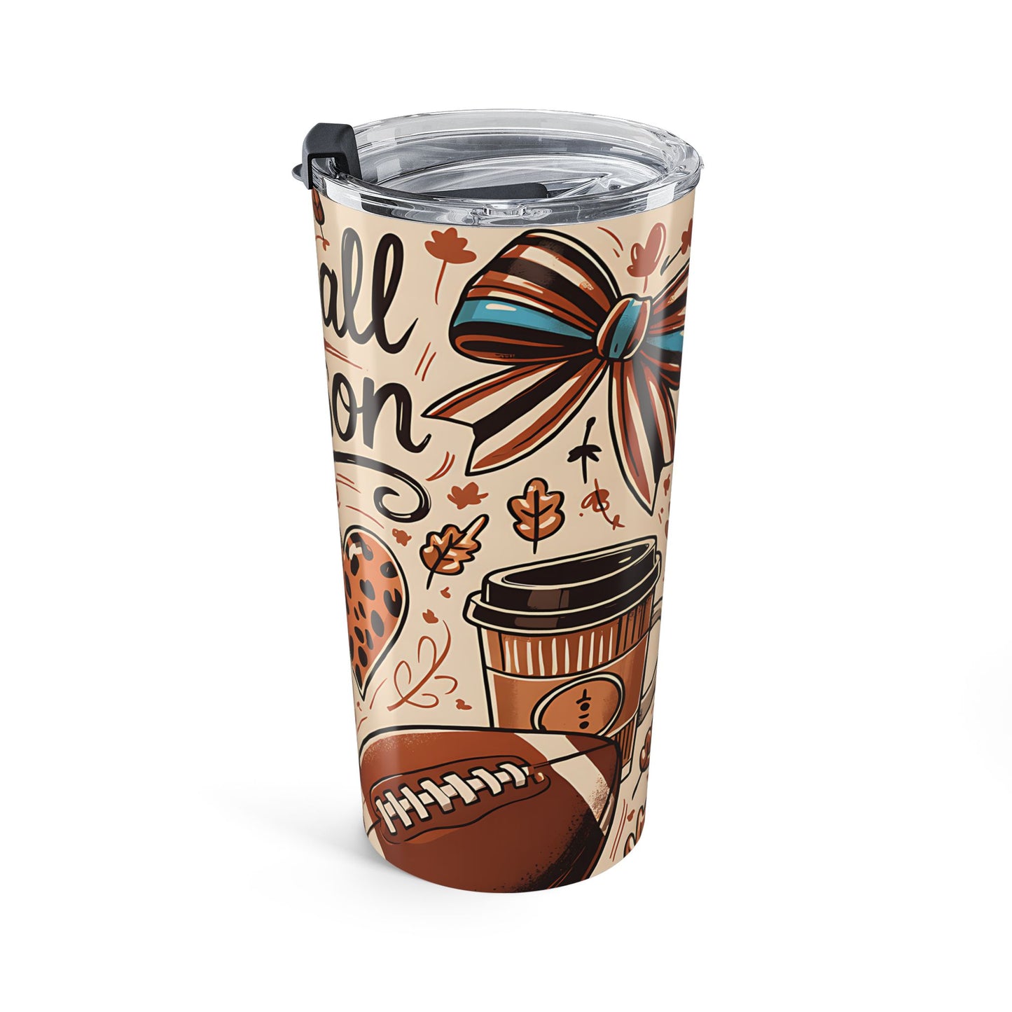 Football Season Tumbler 20oz | Fall Drinkware | Game Day Cup | Sports Fan Gift | Autumn Coffee Mug | Football Lover's Tumbler