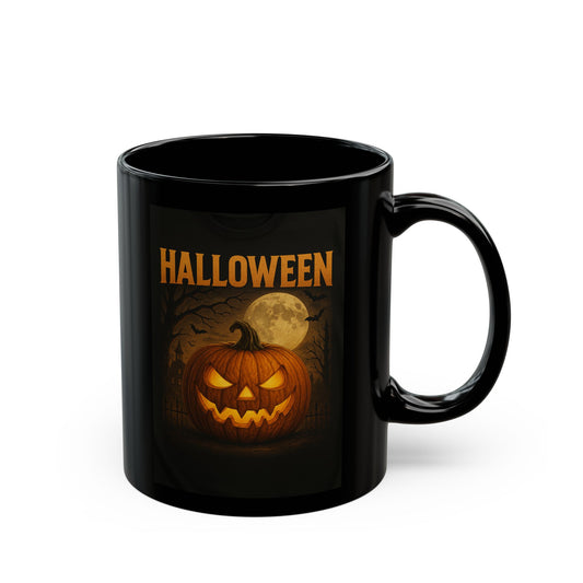 Halloween Pumpkin Black Mug - Perfect for Spooky Season, Coffee Lovers, Trick or Treat, Gift for Halloween