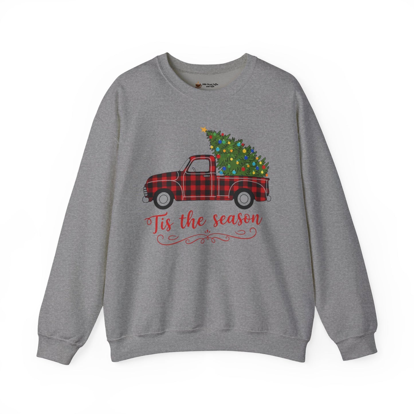 Tis the Season Crewneck Sweatshirt, Holiday Apparel, Cozy Gift, Hand-Drawn Design, Unisex Christmas Sweater, Winter Wardrobe Essential