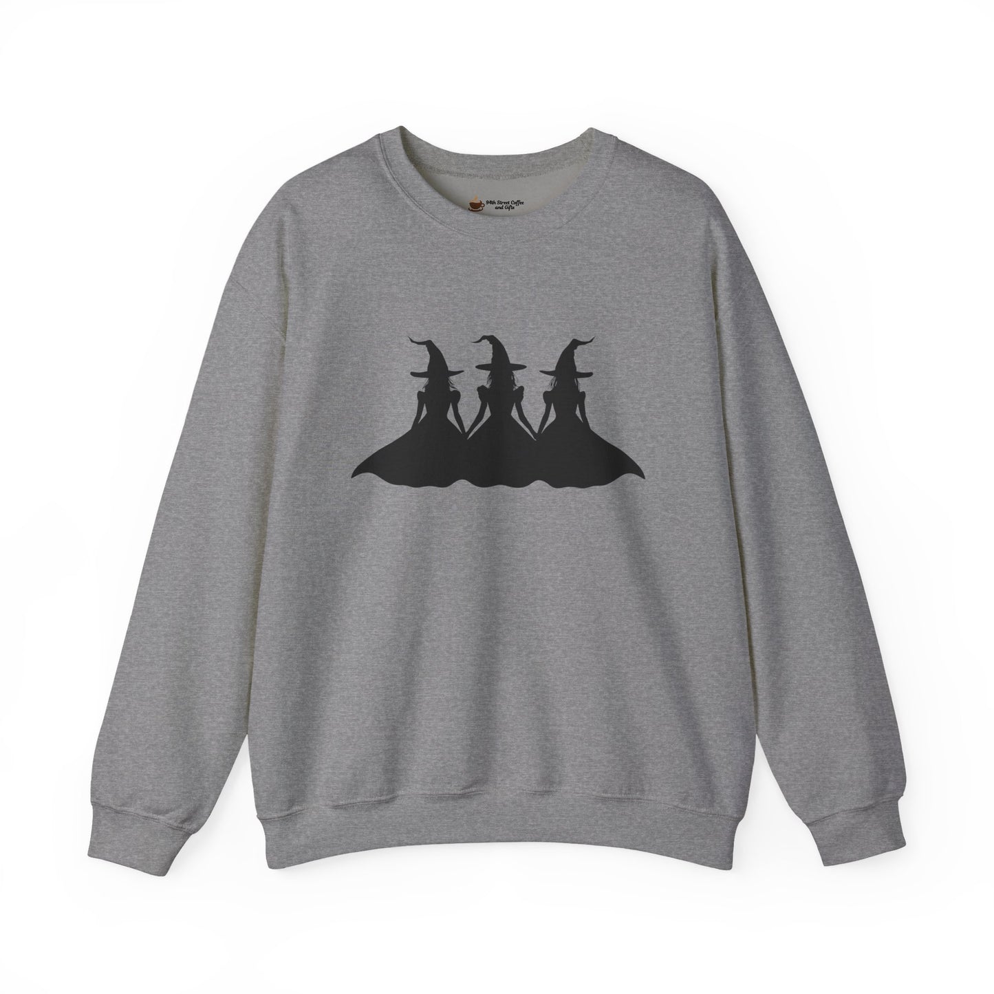 Halloween Witch Silhouette Sweatshirt, Cozy Unisex Crewneck for Fall, Halloween Gift, Spooky Season Apparel, Casual Outfit