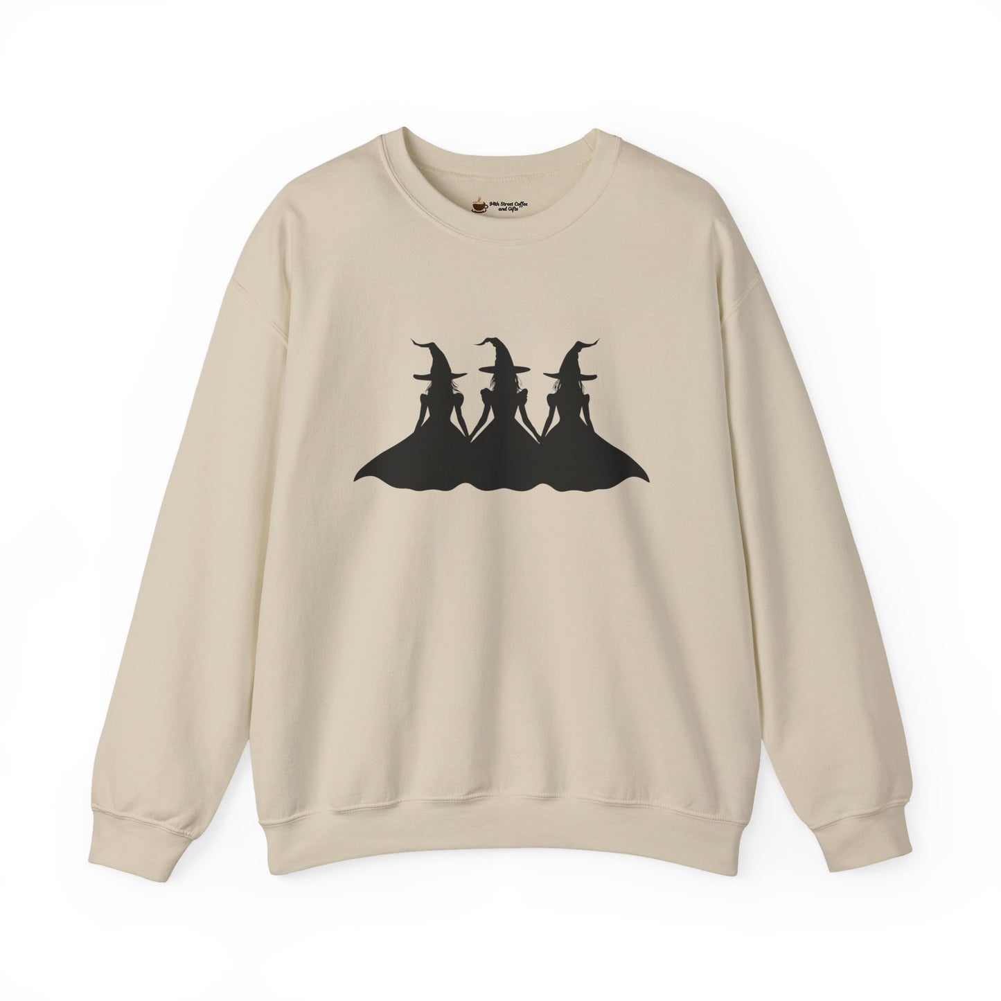 Halloween Witch Silhouette Sweatshirt, Cozy Unisex Crewneck for Fall, Halloween Gift, Spooky Season Apparel, Casual Outfit