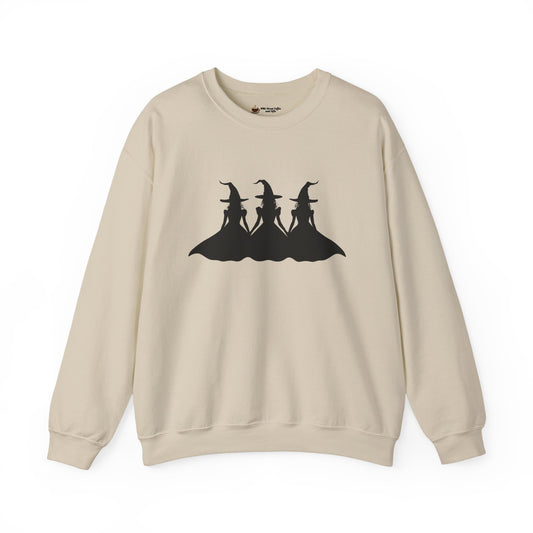 Halloween Witch Silhouette Sweatshirt, Cozy Unisex Crewneck for Fall, Halloween Gift, Spooky Season Apparel, Casual Outfit