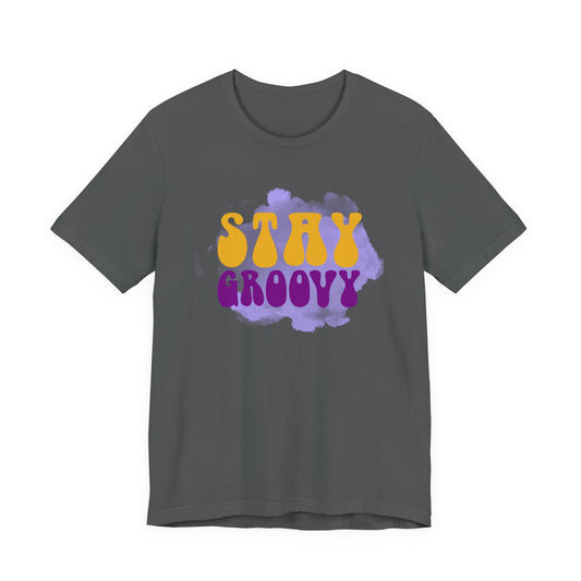 Stay Groovy Unisex Tee, Retro Graphic T-Shirt, Vintage Style Shirt, Unique Gift for Music Lovers, Fun Casual Wear, Perfect for Festivals