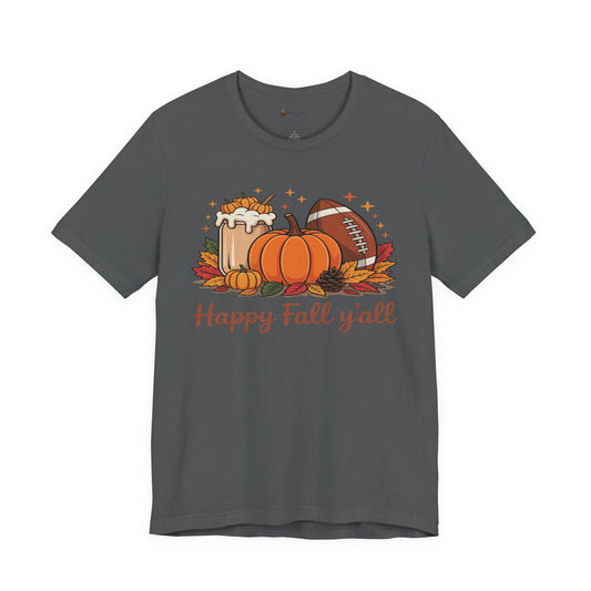 Fall-Themed Unisex Tee, "It's Fall Y'all" Short Sleeve Shirt, Autumn Apparel, Harvest Celebration, Cozy Gift Idea, Seasonal Fashion