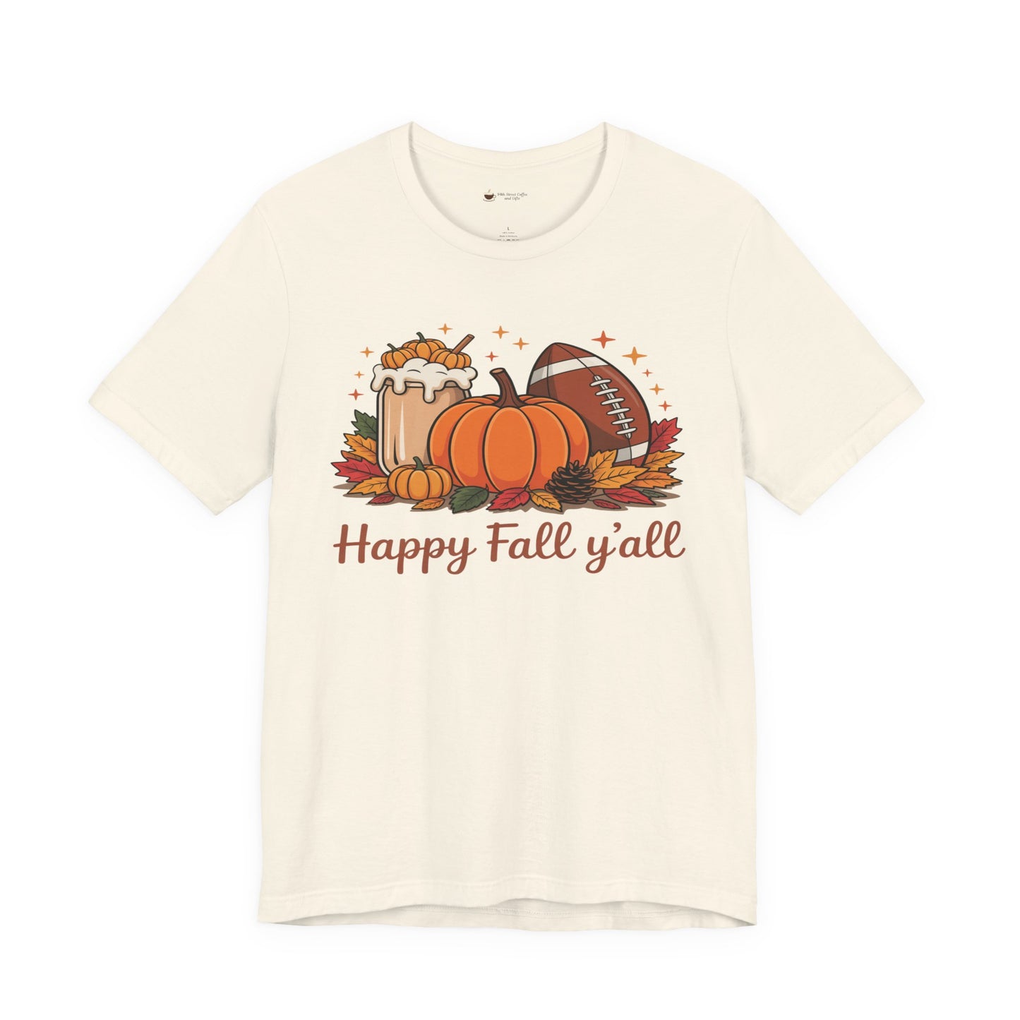 Fall-Themed Unisex Tee, "It's Fall Y'all" Short Sleeve Shirt, Autumn Apparel, Harvest Celebration, Cozy Gift Idea, Seasonal Fashion