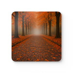 Autumn-Inspired Corkwood Coaster Set, Fall Decor, Home Bar Accessories, Rustic Kitchen Gift, Seasonal Tableware, Ideal for Thanksgiving