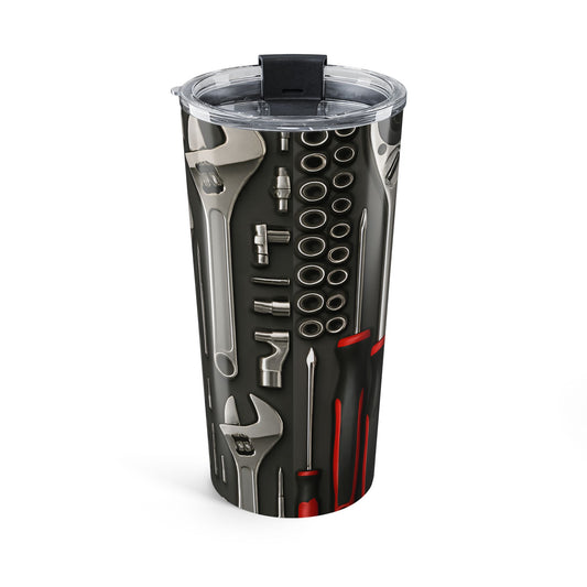 Handy Tools Tumbler 20oz, Ideal Gift for DIY Lovers, Mechanic Drinkware, Personalized Tool Mug, Birthday Present for Dad